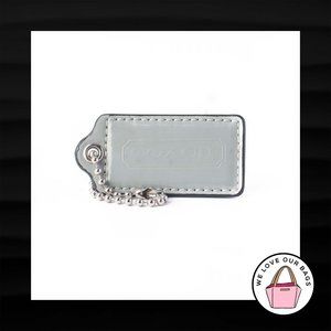 2.5" Large COACH GRAY PATENT LEATHER KEY FOB BAG CHARM KEYCHAIN HANGTAG TAG